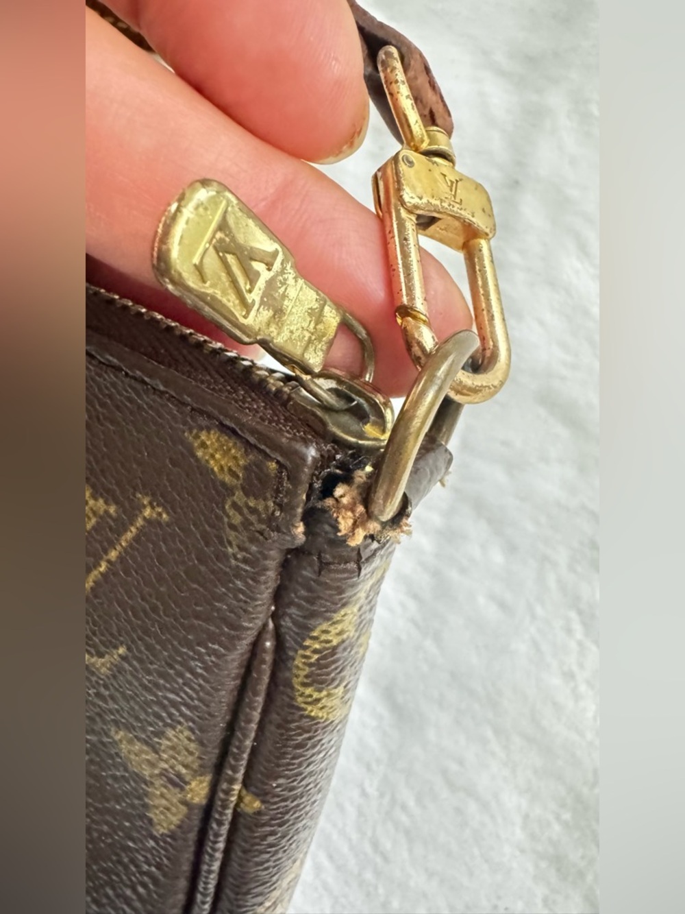 Louis Vuitton crossbody brown monogram canvas pochette removable strap bag - Picture 6 of 15